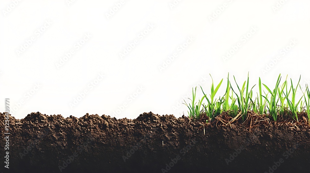Young Grass Sprouts Emerging from Soil Young Grass Sprouts Emerging from Soil