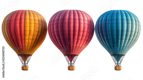 Realistic hot-air balloon mockup. ai illustration