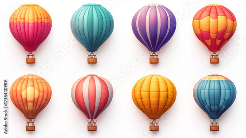 Realistic hot-air balloon mockup. ai illustration