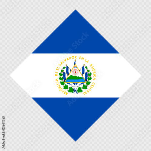 Fotografía El Salvador rhombus flag. Vector illustration.