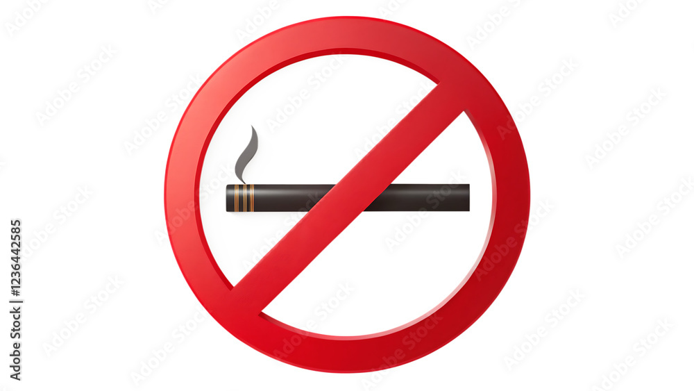 Red No Smoking Sign with Crossed-Out Cigarette Icon on Transparent Background for Public Area Safety and Smoking Restrictions Red No Smoking Sign with Crossed-Out Cigarette Icon on Transparent Background for Public Area Safety and Smoking Restrictions