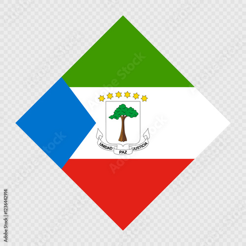 Equatorial Guinea rhombus flag. Vector illustration.