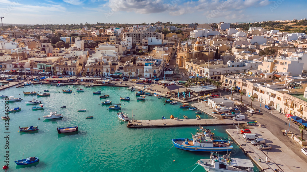 Fototapeta premium A fisher village Marsaxlokk on Malta Island