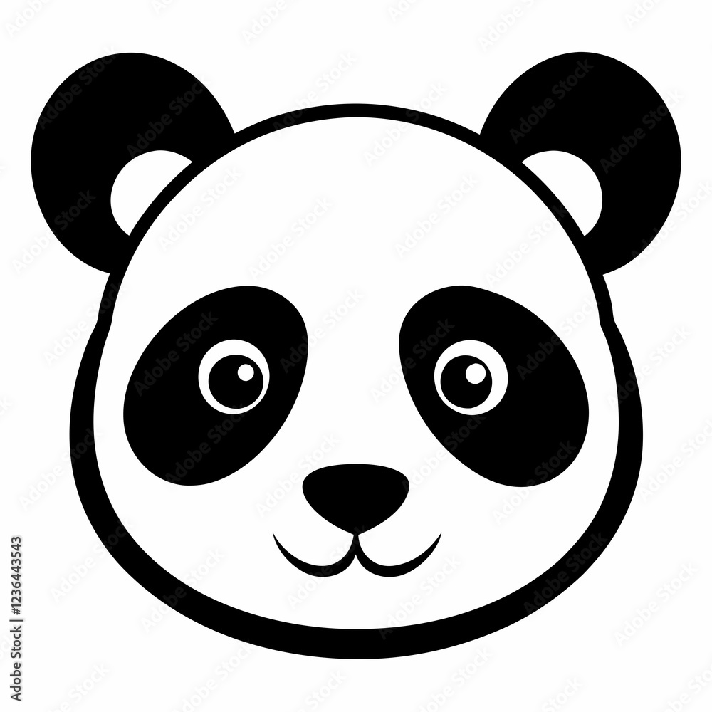 Panda Head Silhouette Vector Art Design Panda Head Silhouette Vector Art Design