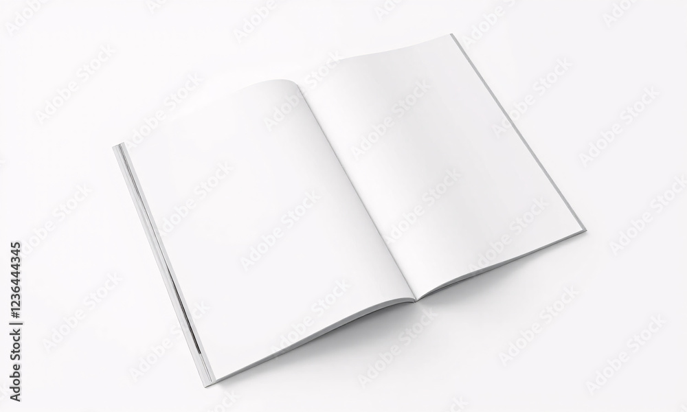 mock-up of a flat lay magazine with a blank cover placed on a white background mock-up of a flat lay magazine with a blank cover placed on a white background
