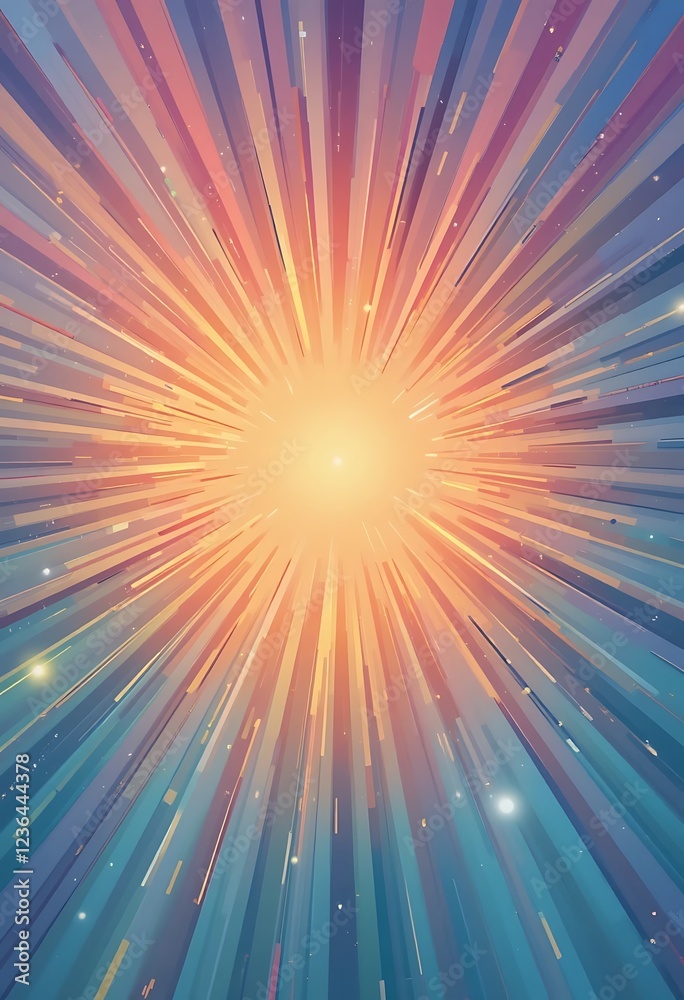 Abstract Radiating Lines Converging Towards Bright Light Abstract Radiating Lines Converging Towards Bright Light