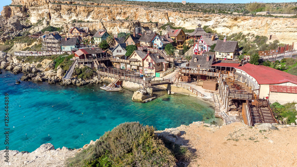 Fototapeta premium View of the Popey's Village on Malta Island