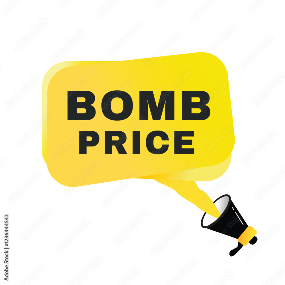 Bomb price banner flat vector label, sign. vector illustration design element. Bomb price banner flat vector label, sign. vector illustration design element.