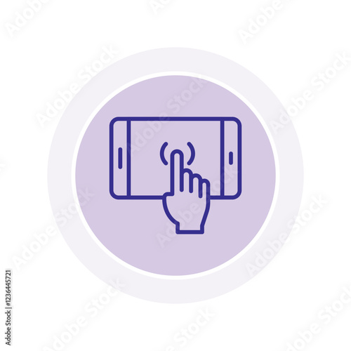 Fingerprint Screen color circle icon, vector, pixel perfect, illustrator file 
