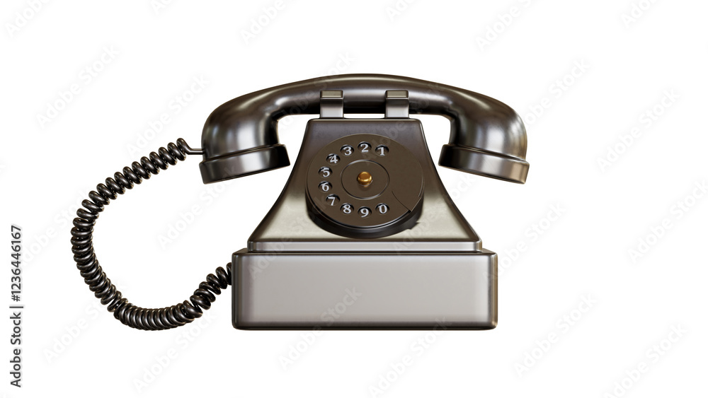 old black telephone 3D rendering old black telephone 3D rendering