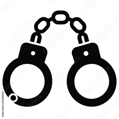 handcuff silhouette vector, handcuff icon vector illustration