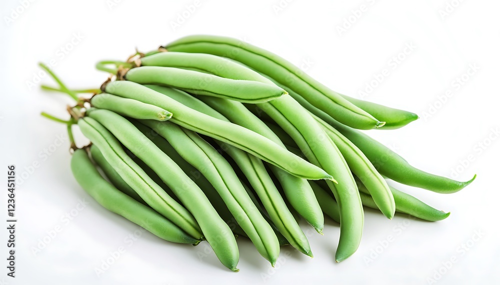 Fresh Green Beans Studio Shot, White Background Fresh Green Beans Studio Shot, White Background