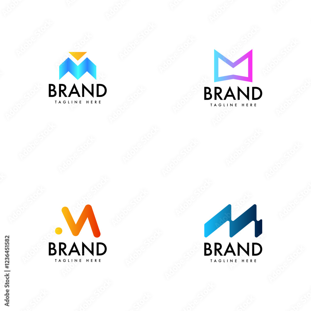 Monogram M Monogram Logo Design Template Set Monogram M Monogram Logo Design Template Set