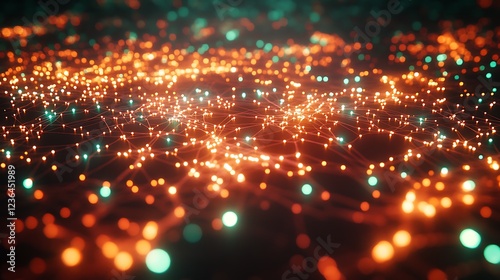 A top-down view of a global map covered in glowing data nodes and connections, representing global Big Data exchange, with dynamic motion blur adding a sense of speed and innovation.