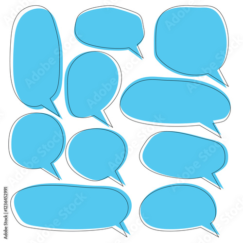 Speeh bubbles doodle set , Empty speech bubble

