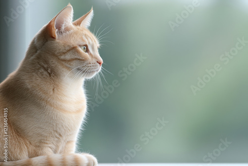 Cream Cat Profile Copy Space