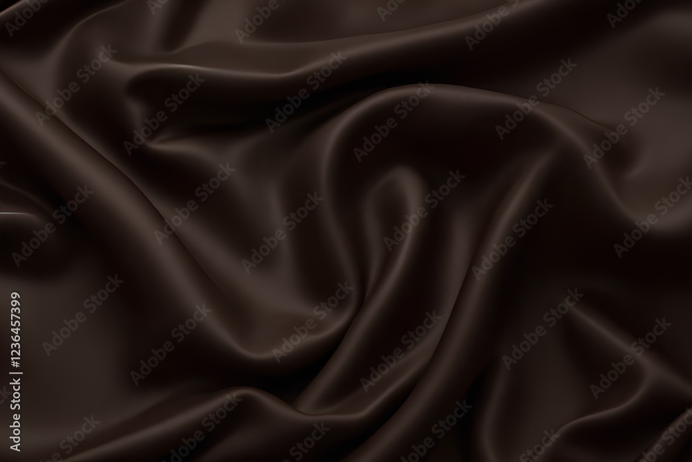 Fototapeta premium Luxurious Dark Brown Silk Drape Background Texture