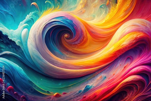 Wallpaper Mural Abstract pastel waves flow in vibrant, colorful swirls; a modern fluid acrylic pour painting. Torontodigital.ca