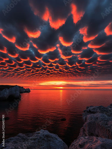 Vues de nuages au-dessus des ailes rouges d'Iceland photo