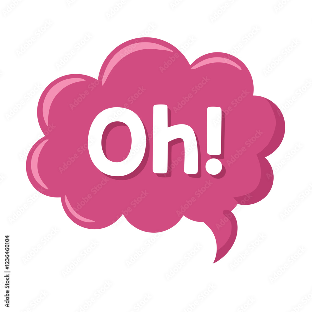 Pink speech bubble with the word Pink speech bubble with the word