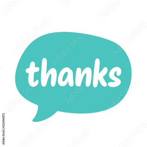 Thanks in a speech bubble graphic design