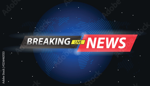 Breaking News background with world map backdrop. Blue Global connectivity vector illustration design background