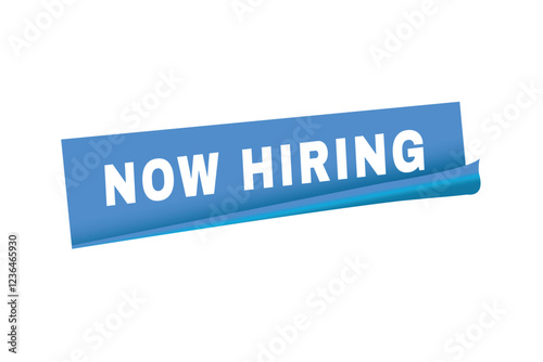 Now hiring fees banner vector modern sticker icon, label design. Advertising template.
