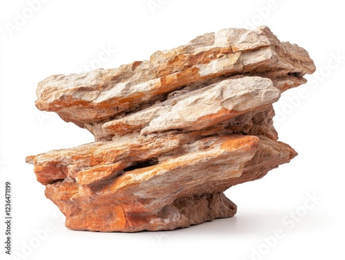 Rock formation with layers and textures, representative of sedimentary geology.