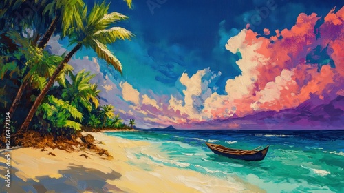 Tropical Paradise: Serene Beachscape at Sunset