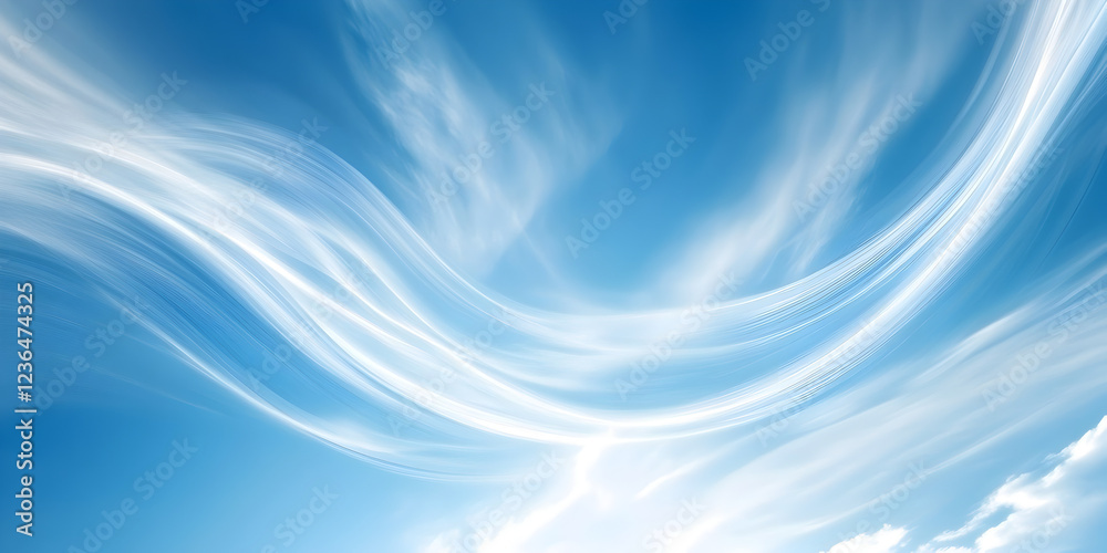 Fototapeta premium Abstract blue wave smooth sky background, Computer wallpaper photography concept
