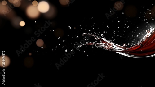  a splash of red wine on a black background with bokeh lights, creating an animated and vibrant atmosphere The resolution of the image is 1920x1080, making it perfe photo