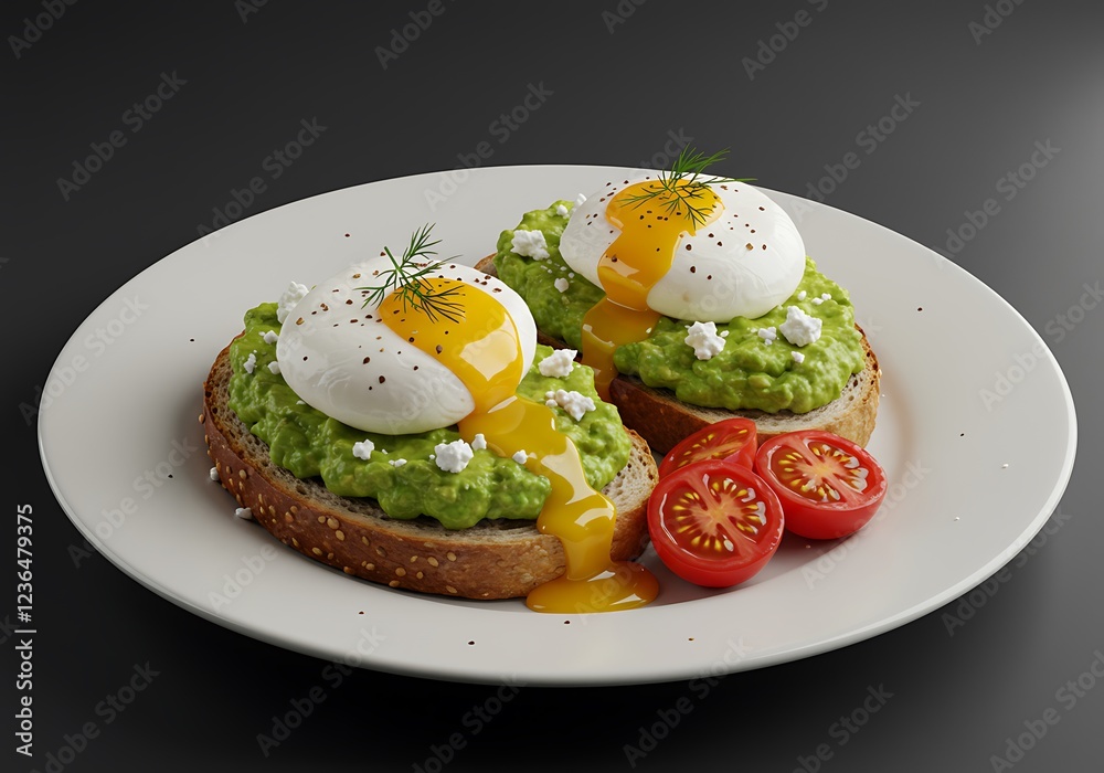 Delicious Avocado Toast with Poached Eggs and Tomatoes Delicious Avocado Toast with Poached Eggs and Tomatoes