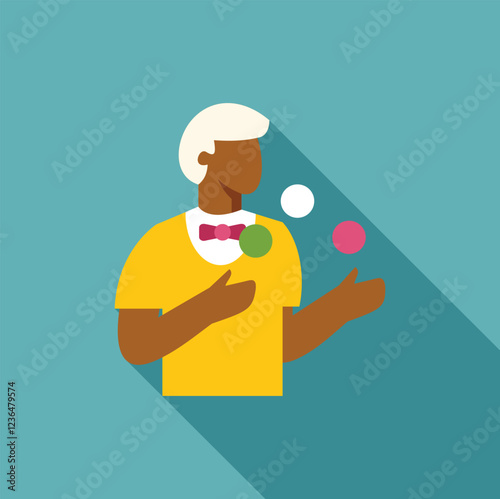 Juggler skillfully tosses balls in the air, showcasing balance, coordination, and entertainment