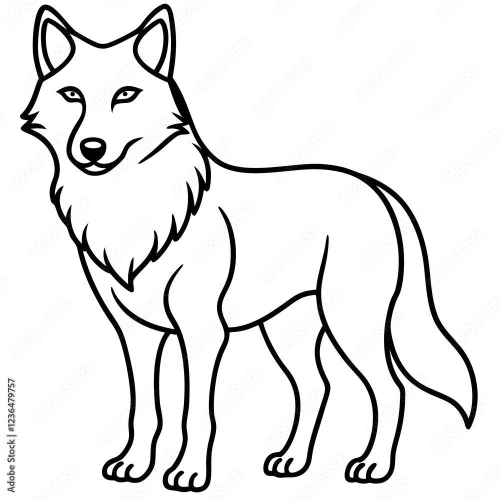 Wolf in a Line Vector Art Masterpiece Wolf in a Line Vector Art Masterpiece