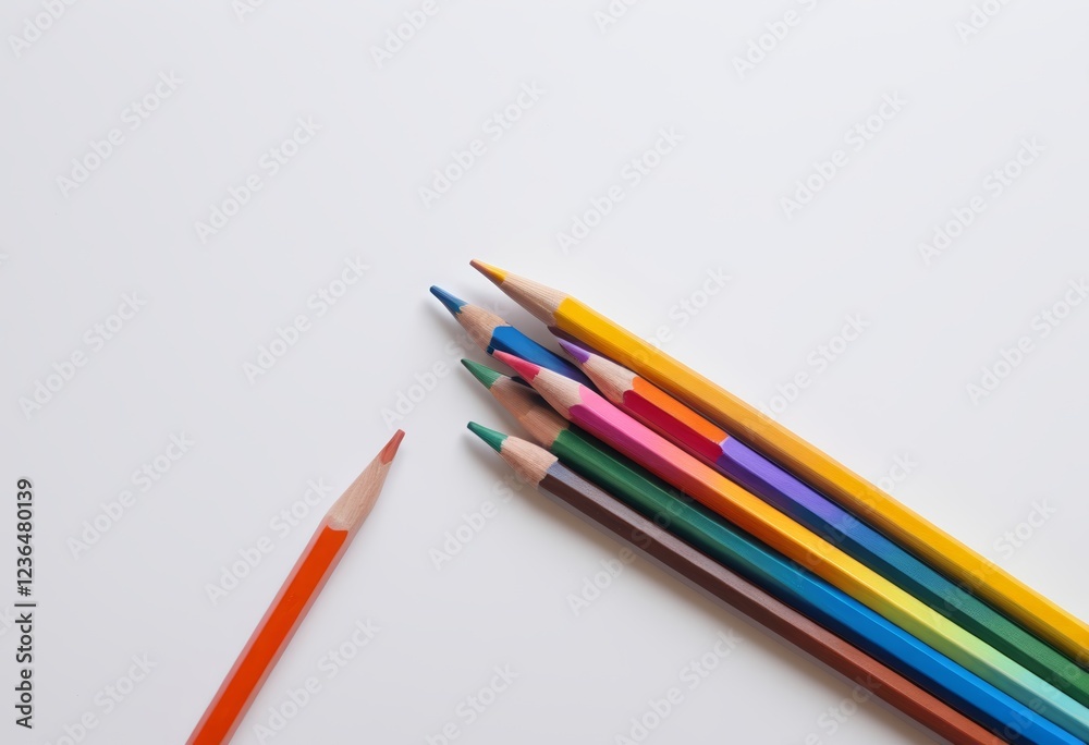 Colored pencils on white drawing paper Colored pencils on white drawing paper