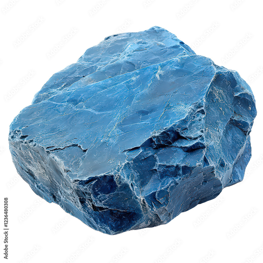Obraz premium Bold Blue Rock Isolated on Transparent Background for Natural Geological and Modern Design Concepts