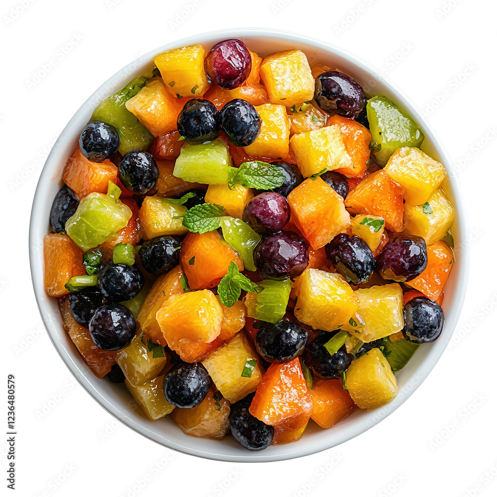 Colorful Bowl of Fruit Salad Isolated on Transparent Background for Fresh Culinary and Vibrant Food Design Concepts Colorful Bowl of Fruit Salad Isolated on Transparent Background for Fresh Culinary and Vibrant Food Design Concepts