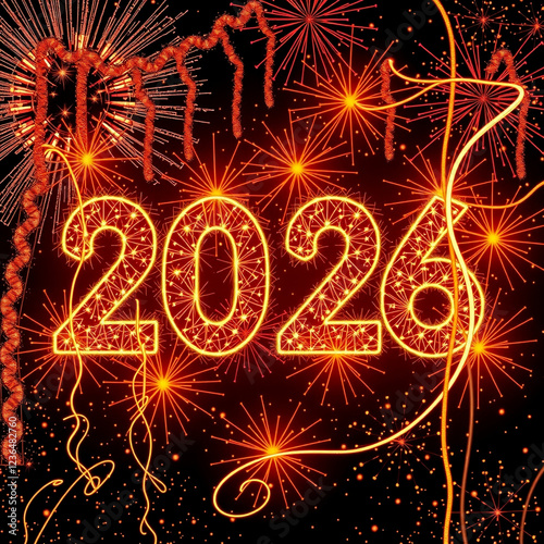 Stunning 2026 New Year celebration with vibrant fireworks and glowing light effects, symbolizing joy, hope, and new beginnings.