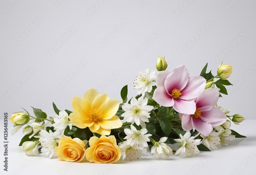 Close-up of flowers on a white background Close-up of flowers on a white background