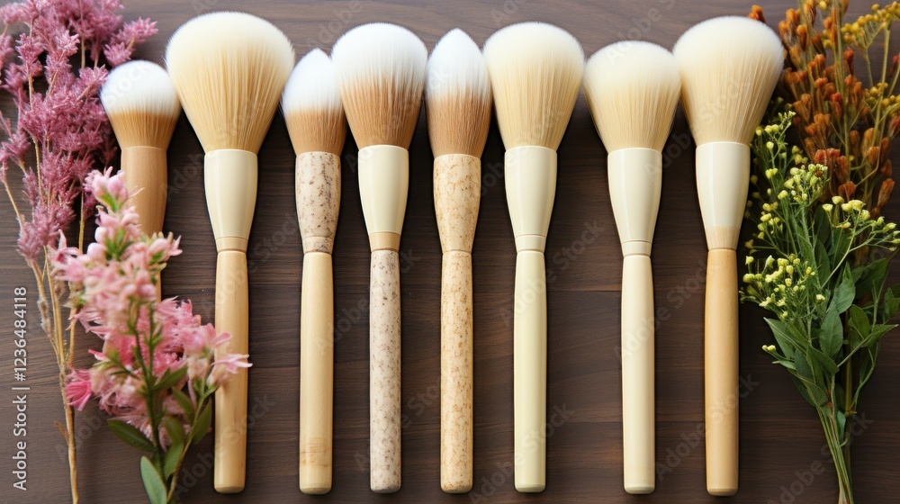 Collection of Elegant Bamboo Makeup Brushes Collection of Elegant Bamboo Makeup Brushes