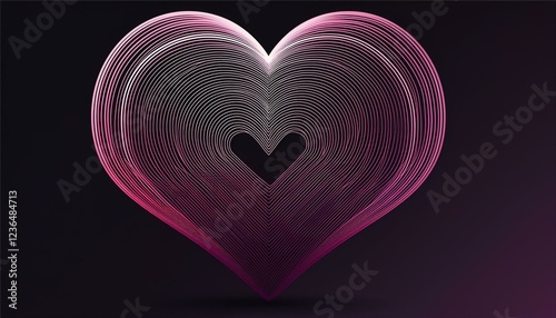 unique design of smooth lines heart