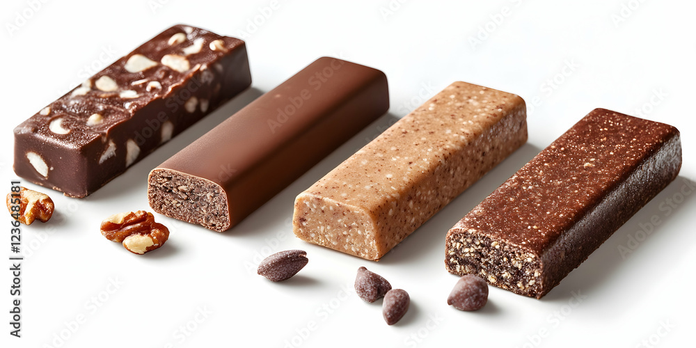 Assorted Chocolate Bars Featuring Various Flavors and Textures on White Background Ready to Satisfy Your Sweet Cravings Assorted Chocolate Bars Featuring Various Flavors and Textures on White Background Ready to Satisfy Your Sweet Cravings