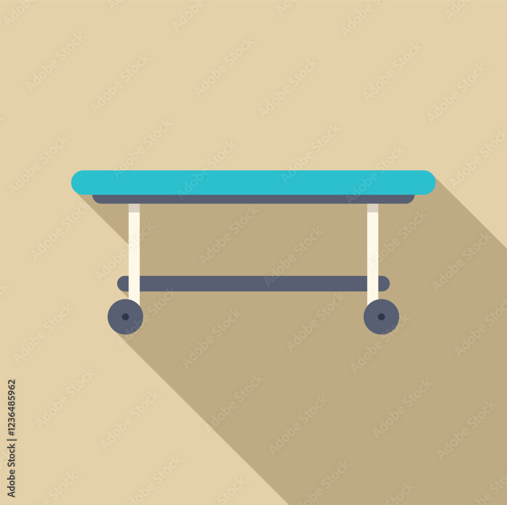Empty medical stretcher bed standing in hospital room or clinic, healthcare concept Empty medical stretcher bed standing in hospital room or clinic, healthcare concept