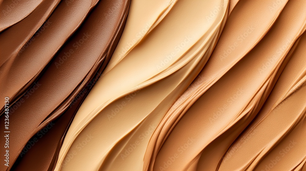 Obraz premium Swirls of foundation in various shades. Makeup texture, beauty product.