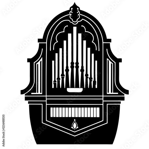 black and white organ