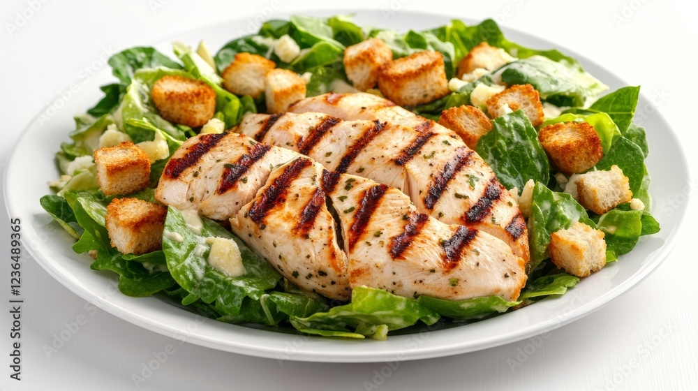 Chicken Salad Chicken Caesar Salad Caesar Salad with grilled chicken and croutons Grilled chicken breast and fresh green salad isolated on white Chicken Salad Chicken Caesar Salad Caesar Salad with grilled chicken and croutons Grilled chicken breast and fresh green salad isolated on white