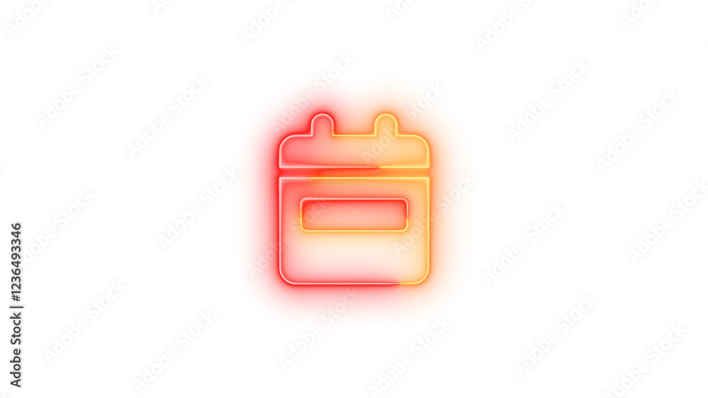 Calendar week icon glowing neon brown red gradient color Calendar week icon glowing neon brown red gradient color
