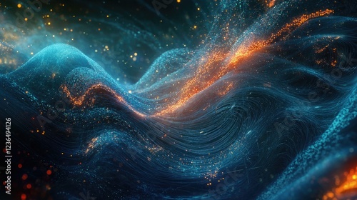 Abstract swirling energy, vibrant colors, cosmic background, digital art, website header