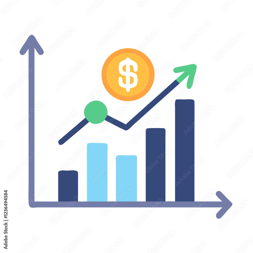 business graph icon on graph