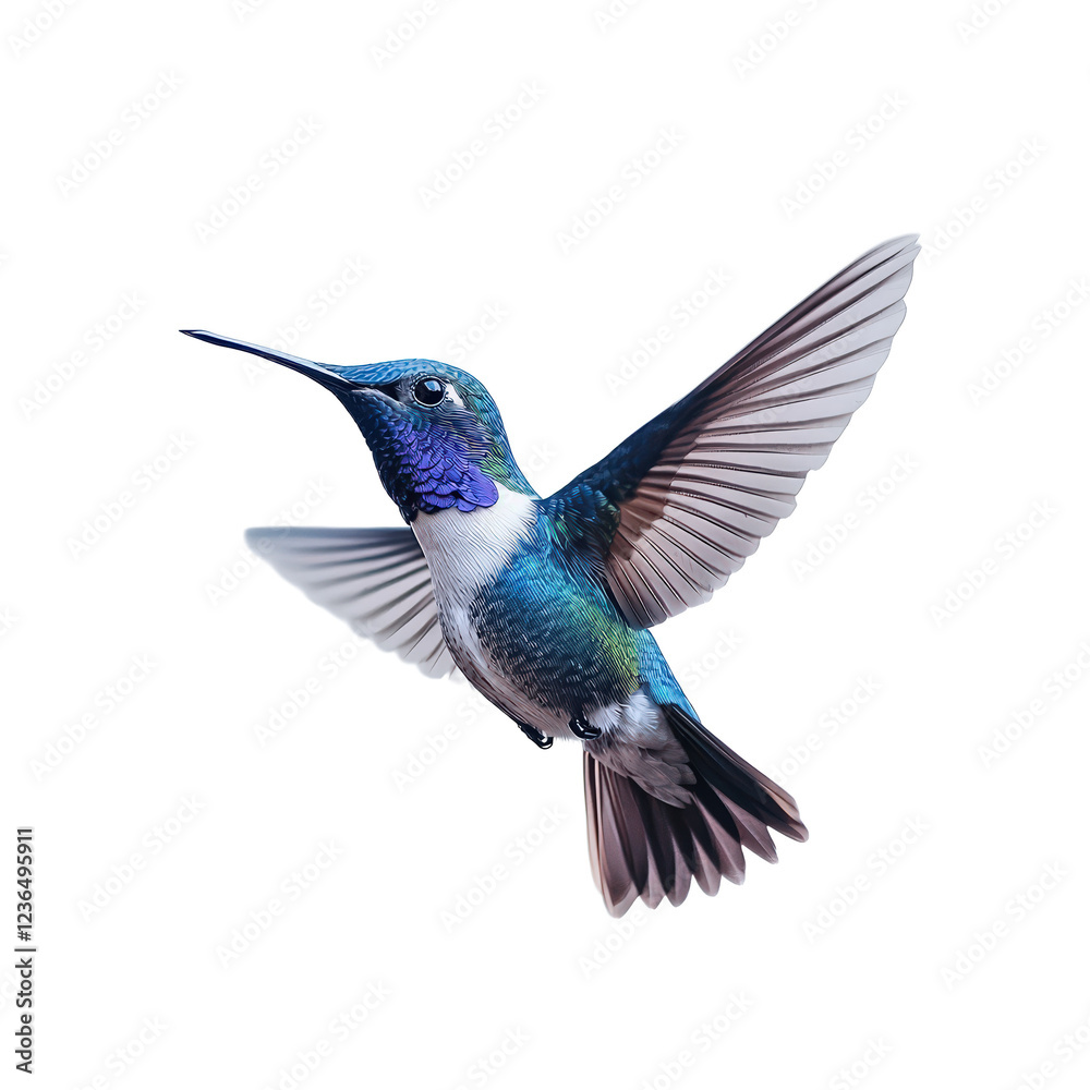 Obraz premium Graceful Hummingbird in Flight Isolated on Transparent Background for Lively Wildlife and Aerial Design Concepts